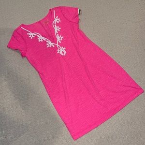 NWT LILLY PULITZER NEON PINK BREWSTER DRESS L